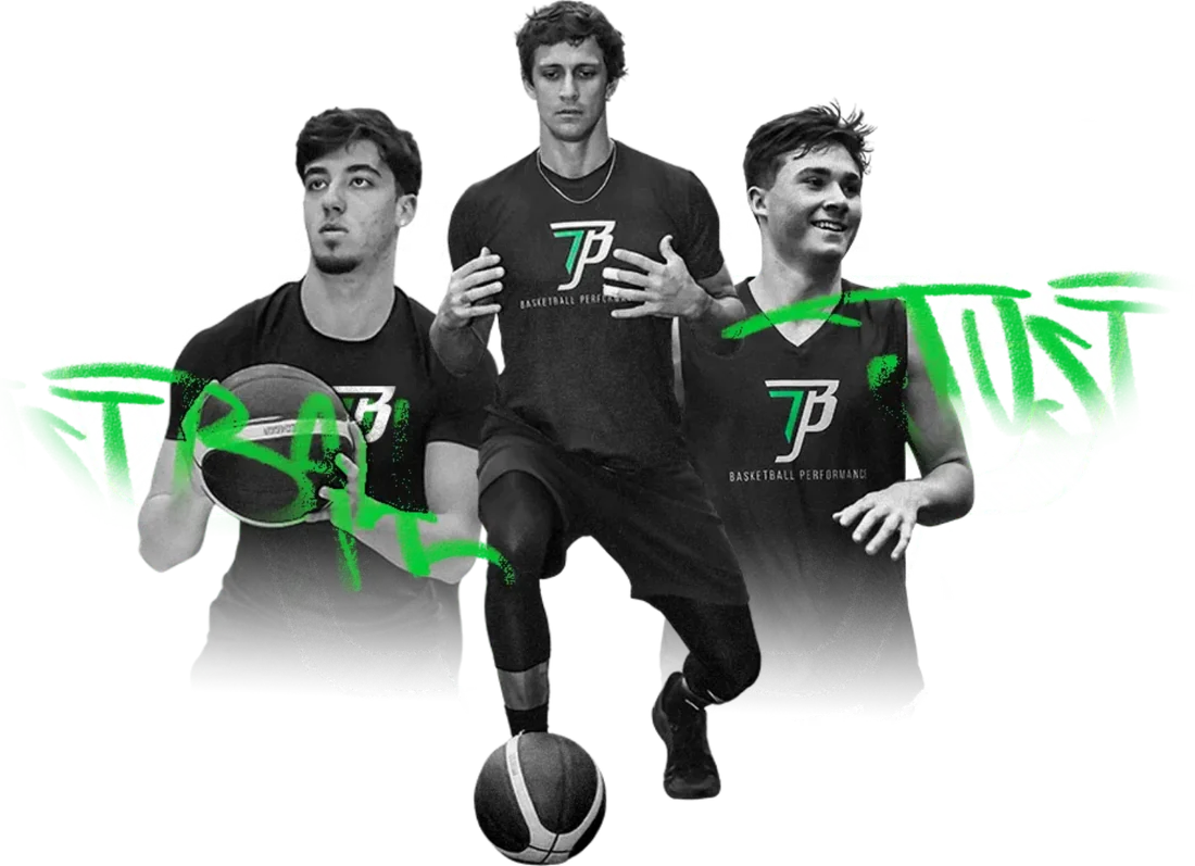 Joel Bürger com dois atletas da JB7
